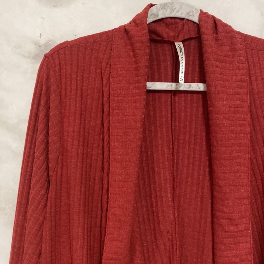 Forgotten Grace Open Front Lightweight Ribbed Cardigan - Picture 4 of 10